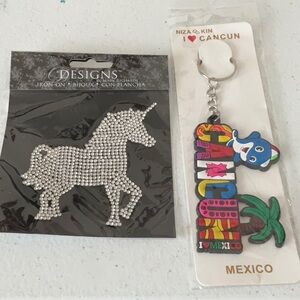 ‼️final must bundle‼️Silver Unicorn Rhinestone Patch/Keychain Bundle